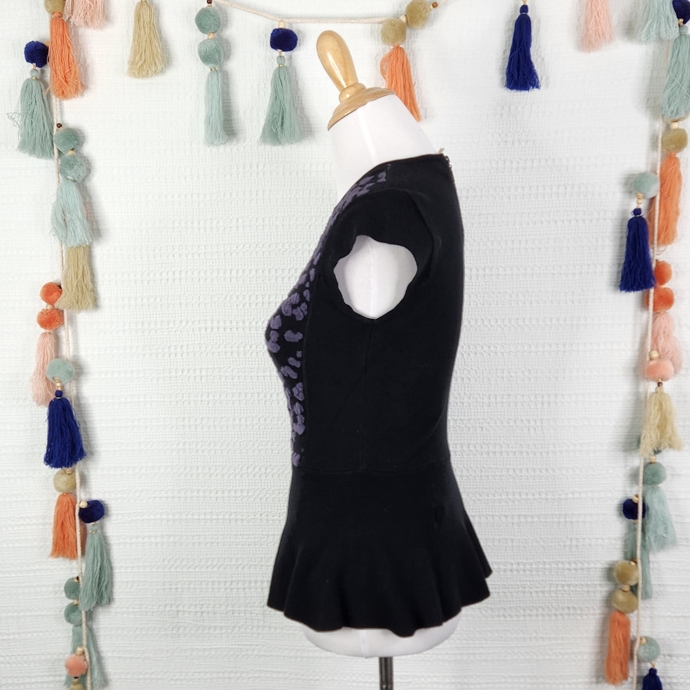 Rebecca Taylor Cheetah Peplum Top - Picture 5 of 5